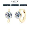 Örhängen Anziw D1.0ct Moissanite örhängen Solitaire Hoops for Women 925 Silver Gold Huggie Earring Wedding Engagement Jewel Girl Gift Gift