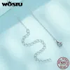 Halsband Wostu 925 Sterling Silver Demon Eye Neckchain med zirkonskal för kvinnor vän födelsedag lycklig gåva fina justerbara smycken