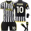 Soccer sets / survêtements Contuies 2324 Juventus Home Jersey Set No. 9 Hovic 22 Di Maria 10 Borgba 7 Chiesa