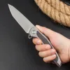 High Quality F95NL Flipper Folding Knife D2 Gray Titanium Coated Tanto Blade Stainless Steel with Carbon Fiber/Rosewood Handle Ball Bearing EDC Pocket Knives