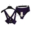 Set di bikini cavi sexy Donne spaccate da bagno diviso Shiny Crystal Swimsuit Designer Abita