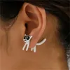 Funny Small Black Cat Earring for Women Girl Fashion Cute Animal Kitten Earrings Fashion Party Festival Piercing Jewelry