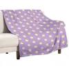 Coperte stelle gialle su tiro viola coperta accampamento anime picnic letto