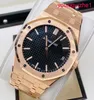 AP Vrouwelijke polshorloge Royal Oak Series 15500or Rose Gold Black Dial Mens Fashion Leisure Business Sports Machinery Watch