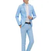 Men's Suits (Jacket Pant) Luxury Men Wedding Suit Male Blazers For Costume Business Formal Party Blue Classic Red