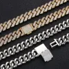 10 mm Iced Out Cuban Link Chain Collier Bracelet Hip Hop Rock Rock Micro Pave Moisanite Jewelry Set pour hommes femmes