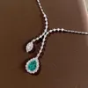 Cadenas Collar de diamantes moissanite real 925 sterling silver fiestas de boda para mujeres regalo de joyería colgante