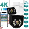 Cameras 8MP WiFi Camera 4K PTZ OUTDOOR Dual Lens double écran IP Camera Detection humain 6MP WiFi Surveillance Cameras ICSEE