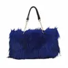 Bolsa para mujeres de invierno Luxury Faux Fur Shop Teles Bag Metal Chain Bag Bag Bag Bags Trendy 2021 Nuevos bolsos para el hombro Diseño de lana fría Q1RF#