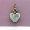 High Quality Ladies Backpack Pendant Imitating Rex Rabbit Fur Rainbow Heart Pompom Keychain