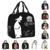 Väskor Band drottning Freddie Mercury Isolated Lunch Tote Bag for Women Rock Singer Portable Thermal Cooler Bento Box School