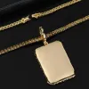 Colliers Collier photo personnalisé pour hommes Médaillons personnalisés Picture Pendant Memorial Zircon Hip Hop Bijoux