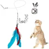 Toys 12pcs Substituição Cat Feather Conjunto de brinquedos de gato Toy Teaser Toy para gatinho Treinamento interativo de gato tocando suprimentos de gato de brinquedo