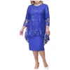 Casual Dresses Women's Two Piece Set Dress Fashion Lace Embroidery Medium Long Length Party For Weddings Vestidos