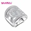 Cluster Rings Trendy Exquisit 925 Sterling Silver Hollow Design Woman Girl Cool Wide For Appointment Surprise Gift