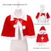 Szaliki kostium świąteczny w Party Santa Dress Up Shawl z kapeluszem strój czerwony 3 typ opcjonalny dla dorosłego dzieciaka