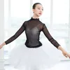 Stage Wear Long-Sleeved Dance Gauze Clothing Adult Women's Ballet Practice Slim Mesh Top