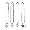 Pendant Necklaces Y2k Necklace Fashion Love Heart Charm Clavicle Chain Chunky Bead Choker For Birthday Wedding Women Drop