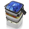 Dinnerware Kintsugi Bento Box Leak-Proof Square Lunch With Compartment Acrylic Oil Art Japanese Pottery Mending Rebirth