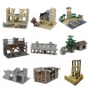 Block MOC Parts Military Battlefield WW2 Ruins Weapons Fortress Blockhouse Building Blocks Army Architecture Bricks Toy Kid Gift