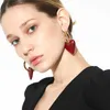 Autres boucles d'oreilles à cœur rouge vintage pour les femmes Personnalité Boucles d'oreilles Big Hoop Accessoires pour femmes Bijoux 240419