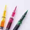 Pens 3pcs Set yongsheng 3009 Piston Fountain Pen Calligraphie Brush stylo Soft Brush Nib Transparent Silver Trim Art Drawing Writing Pen