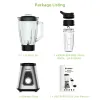 Blenders BioloMix 1300W Smoothie Blender with 1.5L Glass Jar, Personal Blenders Combo for Frozen Fruit Drinks, Sauces