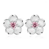 Stud Earrings Korean Style Flowers For Women Dropping Crystal Earring Girls Pretty Jewelry Gifts