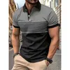 Mężczyźni Summer krótki rękawa Kolor 3D Digital Print Polo Shirt Business Casual 240409