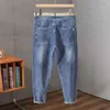 Jeans de jeans masculin concepteur jean de luxe haut de gamme, pantalon de pieds élastiques à imprimé intérieur à la mode, pantalon slim lâche et en forme de harlane efl2