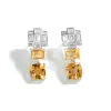 Oorbellen 2023 Nieuwe Clasp Earring Natural Brazilië Citrine Gemstone Fine Jewelry Uniek ontwerp voor meisjes Women Fashion Look Birthday Cadeau