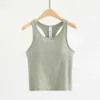 Lelemon Yoga Tank Tops Lu Women Fiess Sleeveless Summer Sports Vest Breathable Cami Sports Shirts Slim Ribbed Running Gym Crop Lulumon Vest Built in Bra Top 852