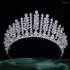 CABELOS Acessórios de casamento grandes tiaras grandes e coroas shinestones zircão bandana de cabeça noiva Presente de aniversário jóias de jóias de noiva