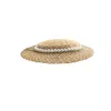 Straw ladies Pearl mesh decoration straw hats retro beach sun shade womens summer caps gril fashion elegante wide brim hat 240418