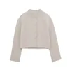 Kadın Ceketleri 24 Erken Sonbahar Kısa Düğmesi Küçük Stand Yakası Ceket Elastik Pantolon Takım