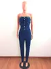 Kobiety Jumpsuits Kobiet dżinsowe dżinsy Skaski Bodycon Rompers Duży rozmiar