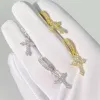 Kolczyki Pełne Kolczyki wiszące na krzyżach moissanite dla kobiet mężczyzn srebro 925 Urfanie kolczyki Hiphop Party Prezent biżuterii