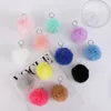 Keychains 12 PCS Simulatie Fur Ball Keychain Fashionable Wallets Backpack Bag Accessoires Mobiele telefoon Auto PLUSH PLUSH KEY RING