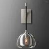 Lampa ścienna American Modern Design Indoor Metal Glass Ball Light Jadal Room Villa Sypialnia Koryta nocna luksus Dekorat sconce