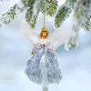 Juldekorationer Angel Tree Topper Doll Ornament med Wings Handmade Holiday Pendant