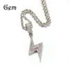 Hip Hop Trendy Men's Zirkon Lighing Persoonlijkheid Niche Diamant ingelegde koperen materiaal Pendant ketting sieraden