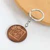 Keychains Wooden Round Card Engraved MAMA Keychain Bag Car Key Chain Ring Holder Charms Mother's Day Jewelry Gift For Mom