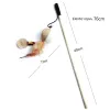 Case 1pc Toys Feather Toys Kitten Funny Colorful Cat Wand Toys Wood Cat Gat Toys Stick Interactive Pet Cat Forniture