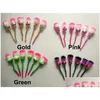 Brosses de maquillage 3d rose kit 6pcs / réglage manche en plastique poignée plate douce fondation cosmétique bb cream poder b fard à paupières