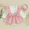 MA Baby 0-18m Born Bair Girl Romper 유아 유아 활장 롱 슬리브 주름 장식복 가을 봄 귀여운 아기 옷 D05 240411