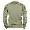 Calçados cotovelos espessos de combate camisa de combate exército militar multicam camiseta camiseta ao ar livre airsoft pintball caça roupas táticas