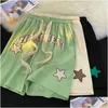 Heren shorts Heren Summer Men Y2K Letter Star Foam Print Casual Fashion Loose Sweatpants Gym Basketball Korte broek Streetwear 8xl Dro Dh26r