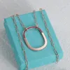 Роскошное женское бриллиантовое ожерелье дизайнерское ожерелье для блокировки высококачественное титановое стальное ожерелье Женщины Золотые серебряные украшения с коробкой