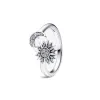 Anneaux 925 Sterling Silver Pan Sun Moon Anneau de diamant complet pour femmes Gold Rose Mère de la Saint-Valentin Gérose Fille Bijoux Charme