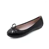 Casual Shoes Big Size 42/43 Ladies Single Bowtie Flats Patent Leather Loafers Women Round Toe Roll-Up Woman Bridesmaid 2024